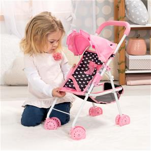 Bayer Design Buggy Klappvagn för dockor, Rosa Hjärtan-2