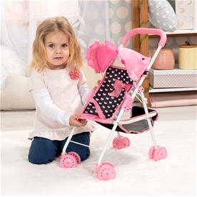 Bayer Design Buggy Klappvagn för dockor, Rosa Hjärtan-4