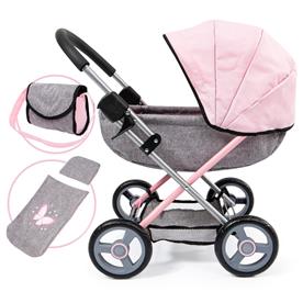 Bayer Design Cosy dockvagn med skötväska Grå/Rosa-2