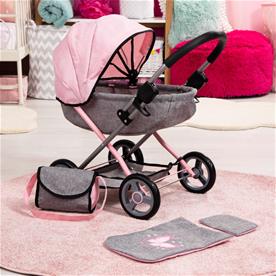 Bayer Design Cosy dockvagn med skötväska Grå/Rosa-7
