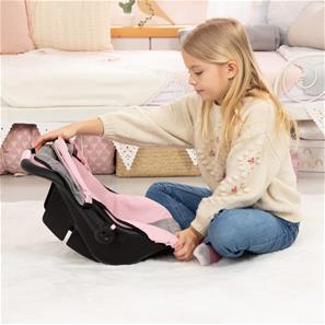 Bayer Design Deluxe bildockstol med solskydd, rosa/grå-8