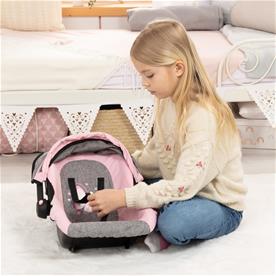 Bayer Design Deluxe bildockstol med solskydd, rosa/grå-9