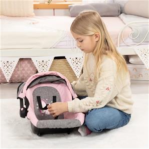 Bayer Design Deluxe bildockstol med solskydd, rosa/grå-9