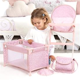 Bayer Design Dock barnstol och resesäng Deluxe paket Pink-2