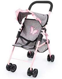 Bayer Design Buggy Klappvagn för dockor, grå/rosa