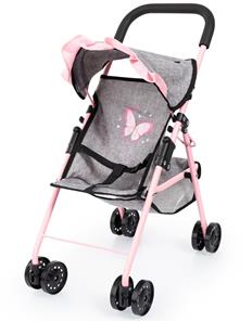 Bayer Design Buggy Klappvagn för dockor, grå/rosa