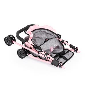 Bayer Design Buggy Klappvagn för dockor, grå/rosa-3