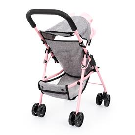 Bayer Design Buggy Klappvagn för dockor, grå/rosa-4