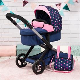 Bayer Design Kombi Dockvagn XEO, blå/rosa-2