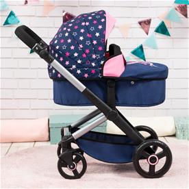 Bayer Design Kombi Dockvagn XEO, blå/rosa-4
