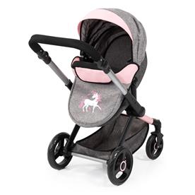 Bayer Design Kombi Dockvagn XEO deluxe-set, grå/rosa-11