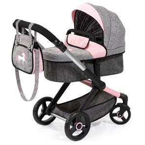 Bayer Design Kombi Dockvagn XEO deluxe-set, grå/rosa-2