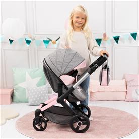 Bayer Design Kombi Dockvagn XEO deluxe-set, grå/rosa-3