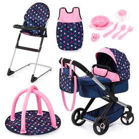 Bayer Design Kombi Dockvagn XEO deluxe Set, blå/rosa