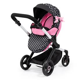 Bayer Design Kombi Dockvagn XEO, svart/rosa-9