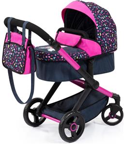 Bayer Design Kombi Dockvagn XEO, svart/rosa