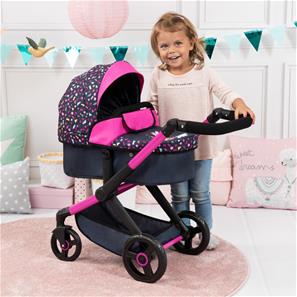 Bayer Design Kombi Dockvagn XEO, svart/rosa-3