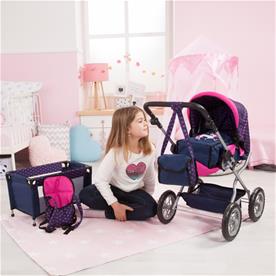 Bayer Design Kombi Grande dockvagn Megaset, rosa-6
