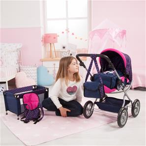 Bayer Design Kombi Grande dockvagn Megaset, rosa-6
