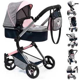 Bayer Design NEO VARIO Kombi-Dockvagn, grå/rosa/Svart-2