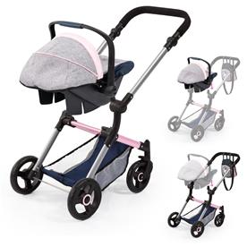 Bayer Design NEO VARIO Kombi-Dockvagn, grå/rosa/Svart-3