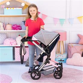 Bayer Design NEO VARIO Kombi-Dockvagn, grå/rosa/Svart-9