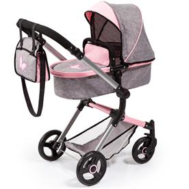 Bayer Design NEO VARIO Kombi-Dockvagn, grå/rosa