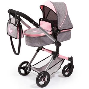 Bayer Design NEO VARIO Kombi-Dockvagn, grå/rosa