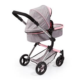Bayer Design NEO VARIO Kombi-Dockvagn, grå/rosa-10