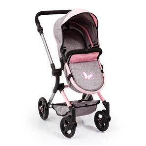 Bayer Design NEO VARIO Kombi-Dockvagn, grå/rosa-11