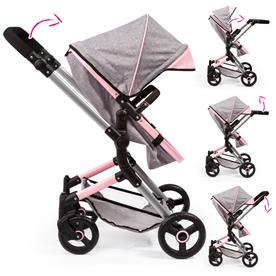 Bayer Design NEO VARIO Kombi-Dockvagn, grå/rosa-3