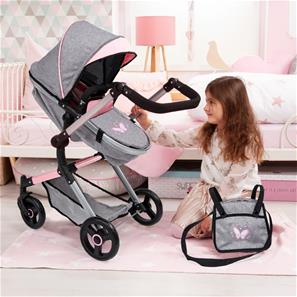 Bayer Design NEO VARIO Kombi-Dockvagn, grå/rosa-4