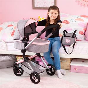 Bayer Design NEO VARIO Kombi-Dockvagn, grå/rosa-5