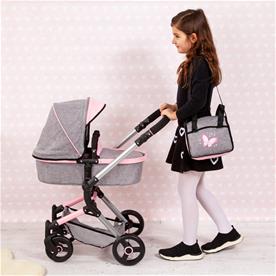 Bayer Design NEO VARIO Kombi-Dockvagn, grå/rosa-6