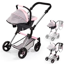 Bayer Design NEO VARIO Kombi-Dockvagn, grå/rosa-9