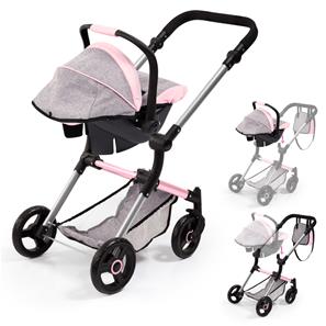 Bayer Design NEO VARIO Kombi-Dockvagn, grå/rosa-9