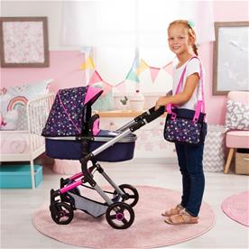 Bayer Design NEO VARIO Kombi-Dockvagn, mörkblå/rosa-12