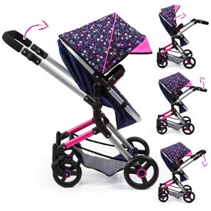 Bayer Design NEO VARIO Kombi-Dockvagn, mörkblå/rosa-2