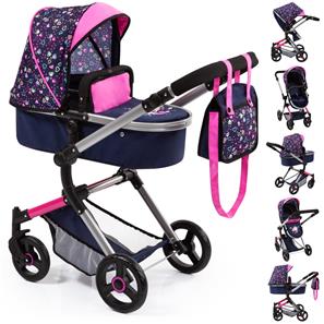 Bayer Design NEO VARIO Kombi-Dockvagn, mörkblå/rosa-3