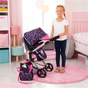 Bayer Design NEO VARIO Kombi-Dockvagn, mörkblå/rosa-5