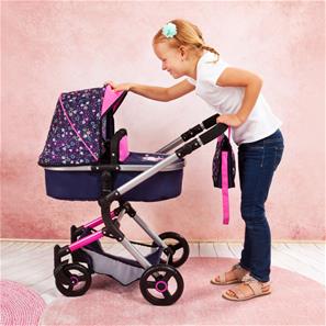Bayer Design NEO VARIO Kombi-Dockvagn, mörkblå/rosa-6