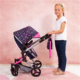 Bayer Design NEO VARIO Kombi-Dockvagn, mörkblå/rosa-7