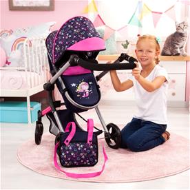 Bayer Design NEO VARIO Kombi-Dockvagn, mörkblå/rosa-8