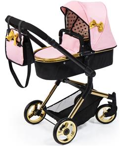 Bayer Design NEO VARIO Kombi-Dockvagn, svart/ljusrosa/guld