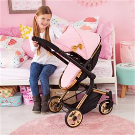Bayer Design NEO VARIO Kombi-Dockvagn, svart/ljusrosa/guld-4