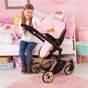 Bayer Design NEO VARIO Kombi-Dockvagn, svart/ljusrosa/guld-4