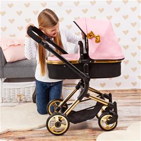 Bayer Design NEO VARIO Kombi-Dockvagn, svart/ljusrosa/guld-5