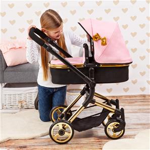 Bayer Design NEO VARIO Kombi-Dockvagn, svart/ljusrosa/guld-5