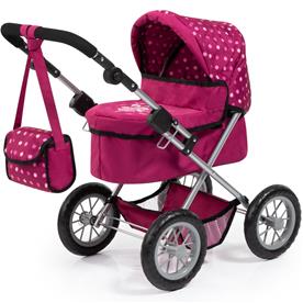 Bayer Design Trendy dockvagn med skötväska cerise