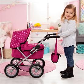 Bayer Design Trendy dockvagn med skötväska cerise-2